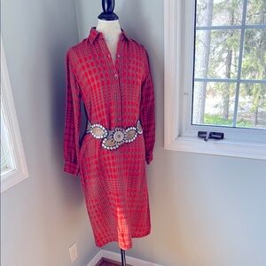 Vintage Donald‎ Davis of Dublin long wool plaid shirt dress EVC size small